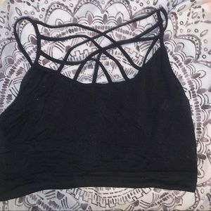 Black cross bra